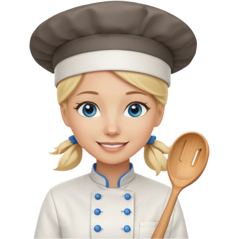 Blonde blue eyed female chef emoji