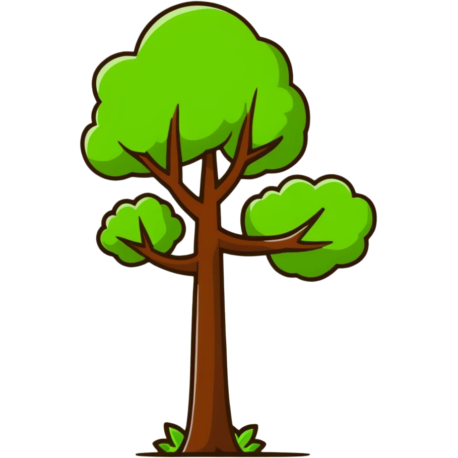 green tree with brown trunk emoji