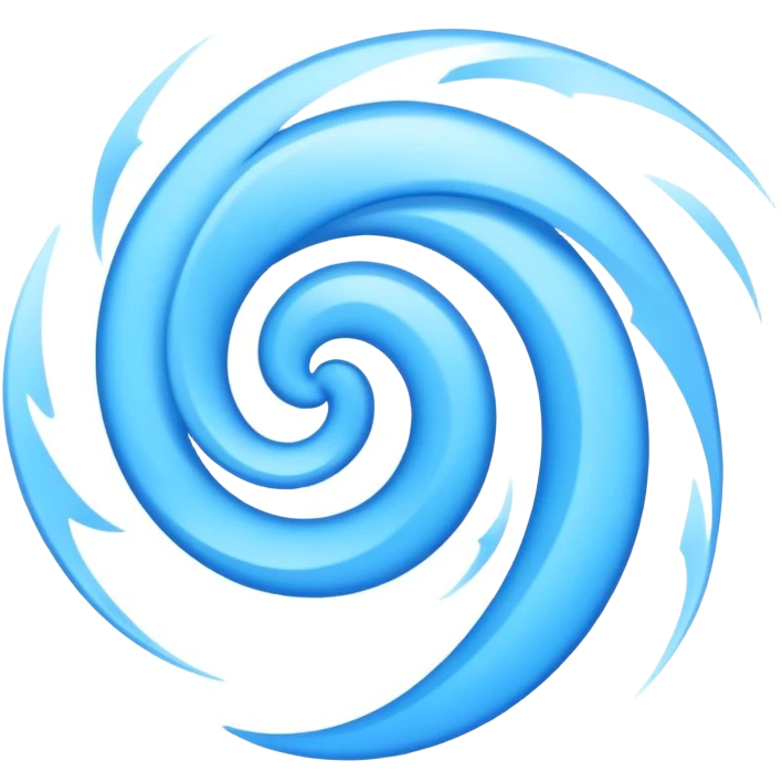 Blue swirling wind, gentle breeze with blue air currents emoji