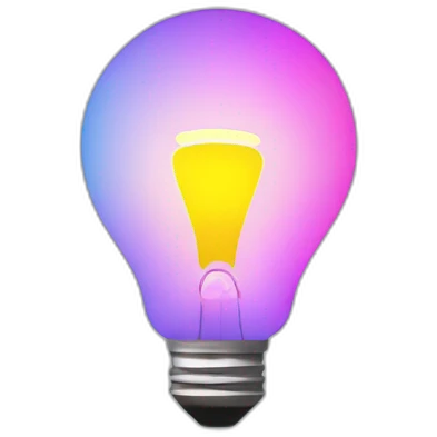 multicolored minimalist colored light bulb simple flat base emoji
