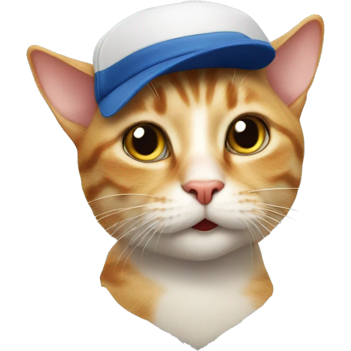 Funny cat in cap emoji
