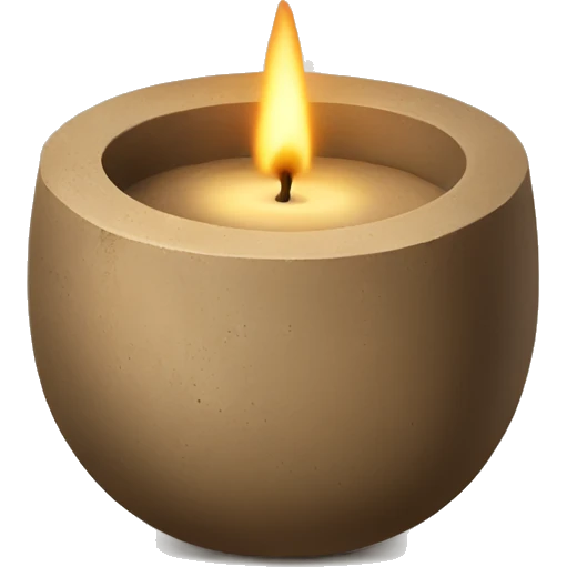 Candle in brown concrete vessel emoji
