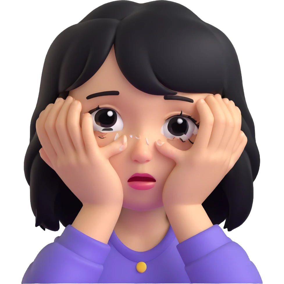 crying girl, close-up, big tears emoji