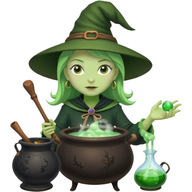 green witch cooking potion emoji