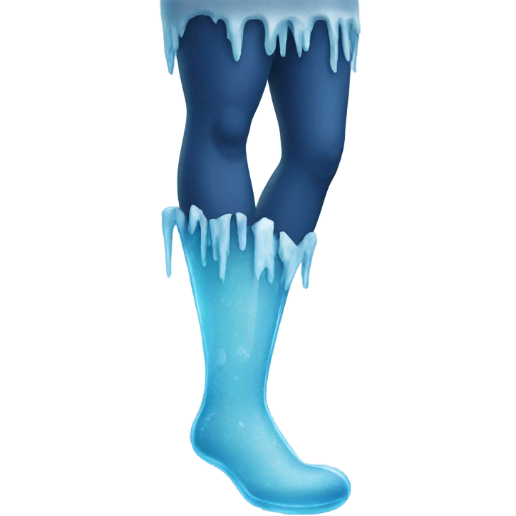 Leg with ice frozen emoji