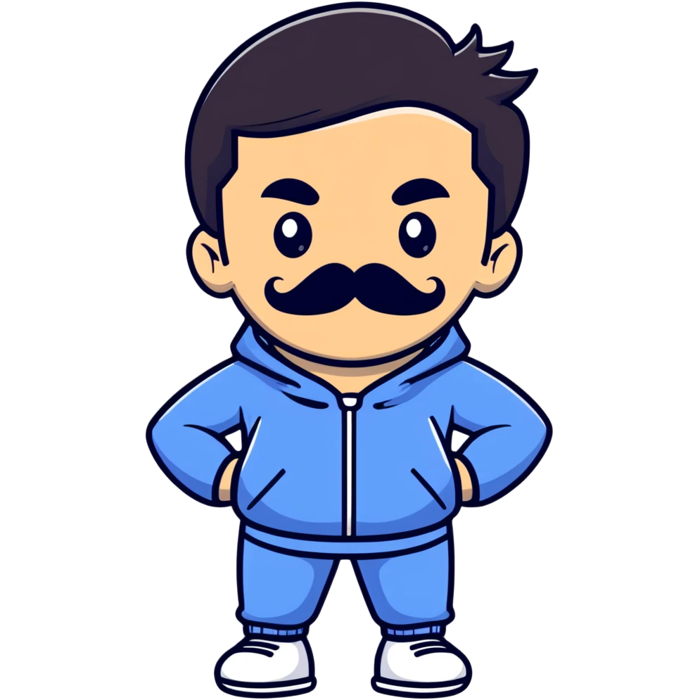 Recep İvedik, Turkish comedy film character with mustache, tracksuit emoji