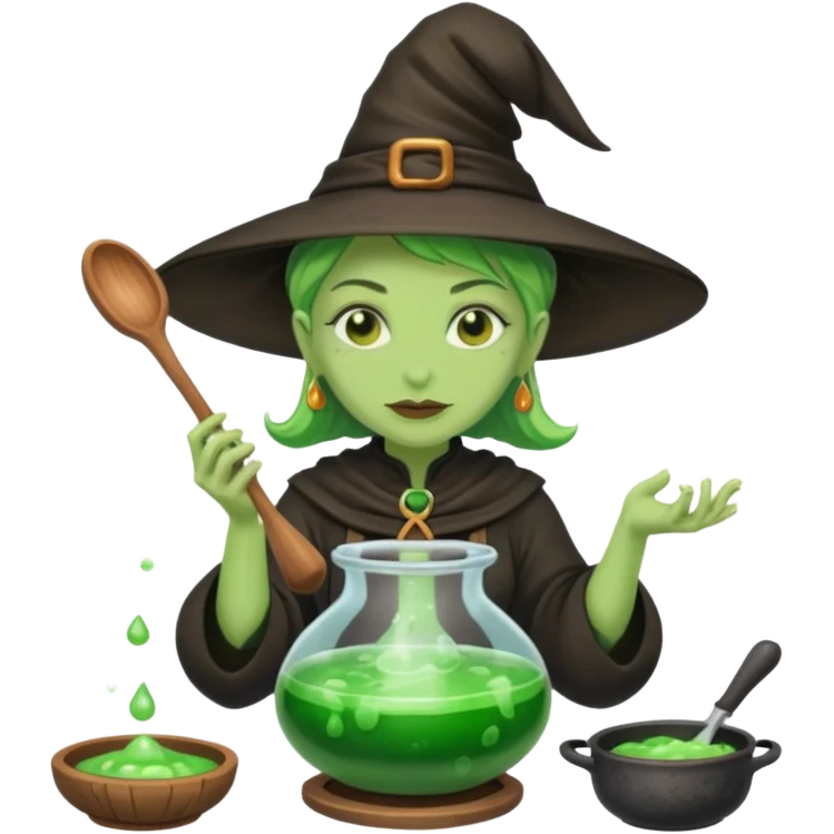 green witch cooking potion emoji