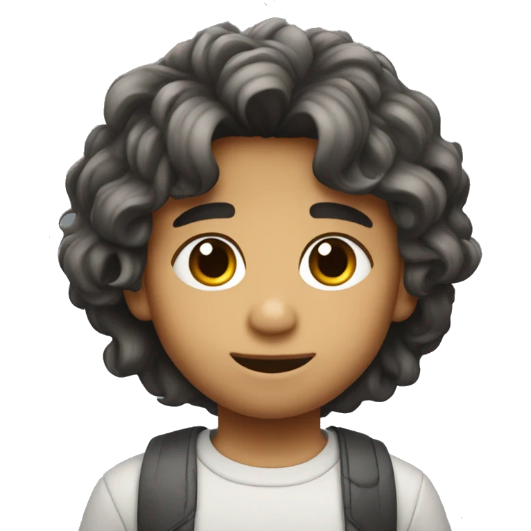 Niño rubio con pelo y  emoji