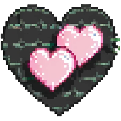 two hearts pixel art emoji