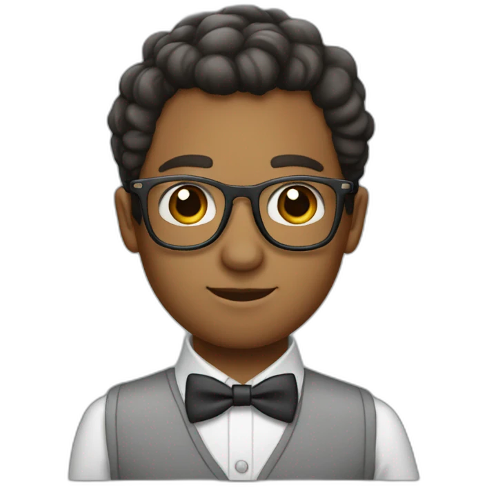 Need wearing a propeller beanie, taped horn-rimmed glasses, a bow tie, and a pocket protector  emoji