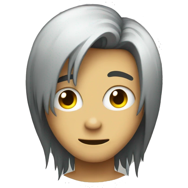 Emo kid with swooping hair  emoji