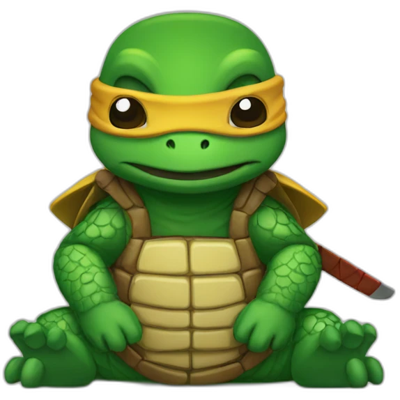 Tortue ninja sur alligator emoji
