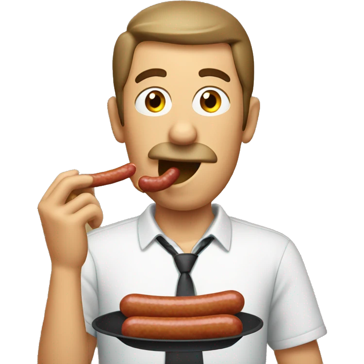 man eating sausage emoji