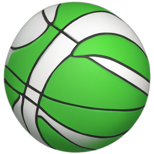 Pelota basquet verde animada emoji