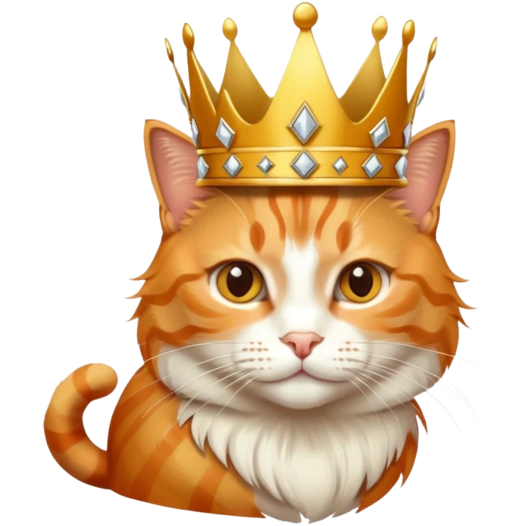 Orange tabby with crown emoji