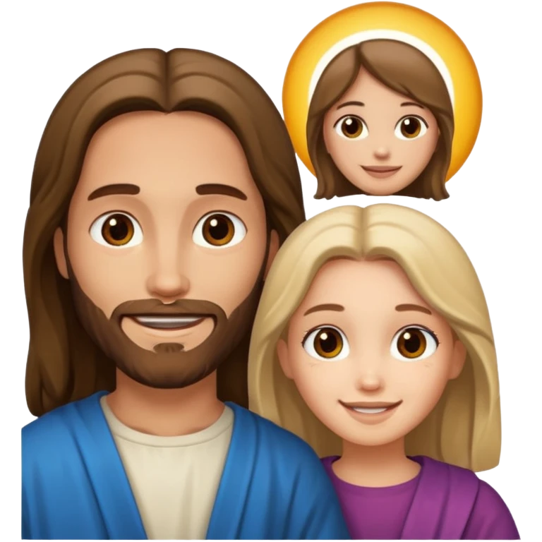 Jesus y una niña emoji