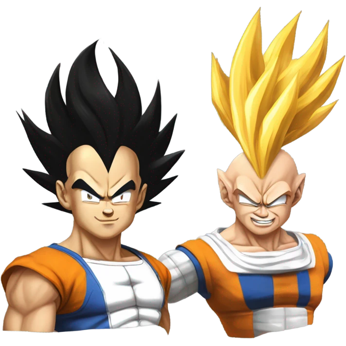 Vegeta and goku with super Saiyan 4 emoji