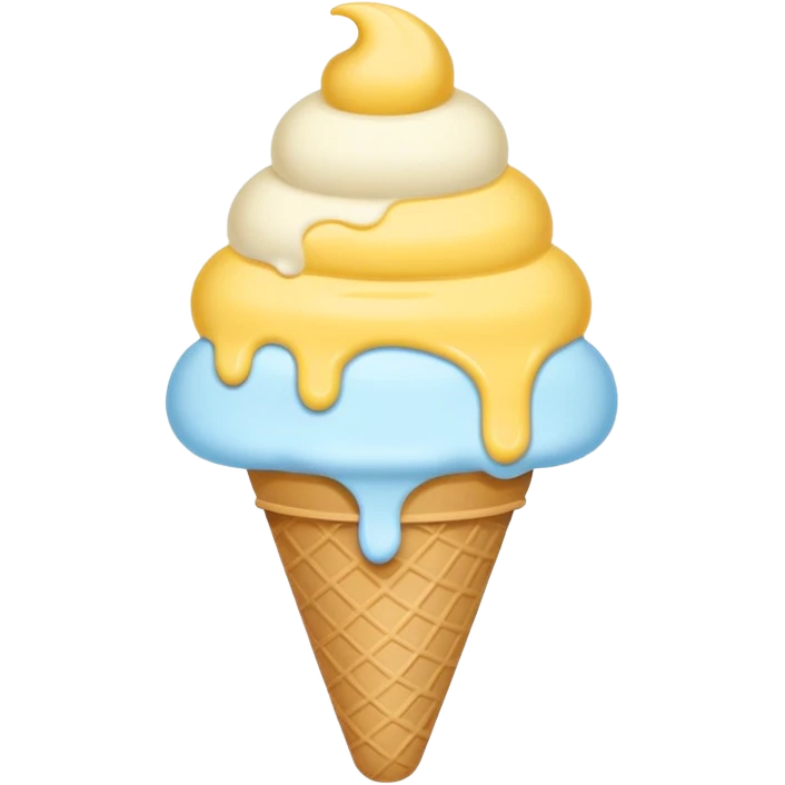 Ice cream emoji, pastel blue & yellow palette
Flat vector, minimal, cute emoji style emoji