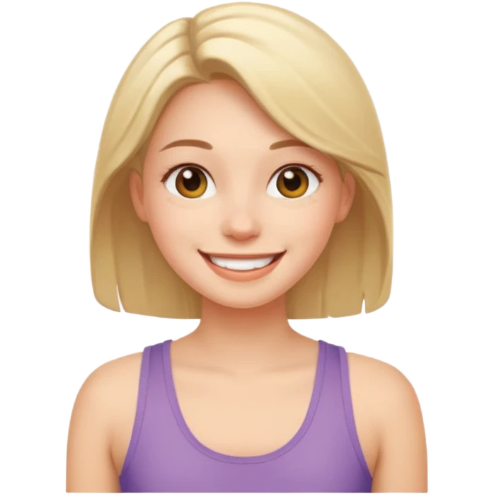 Mutlu kız üstünde askılı kıyafet olan emoji