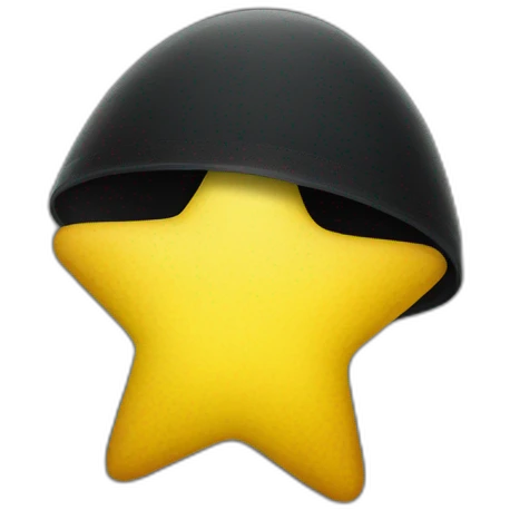 A kippa with a yellow star drawn on it emoji
