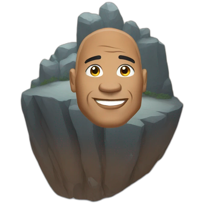 The rock on a rock emoji