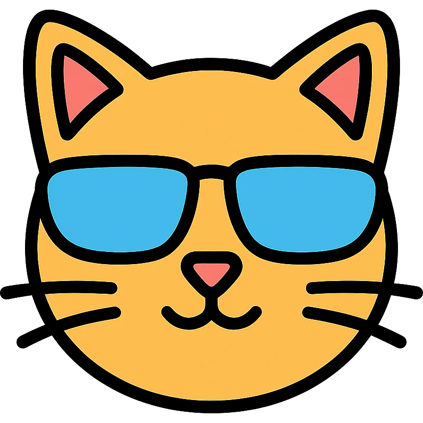 cat wearing sunglasses color icon emoji