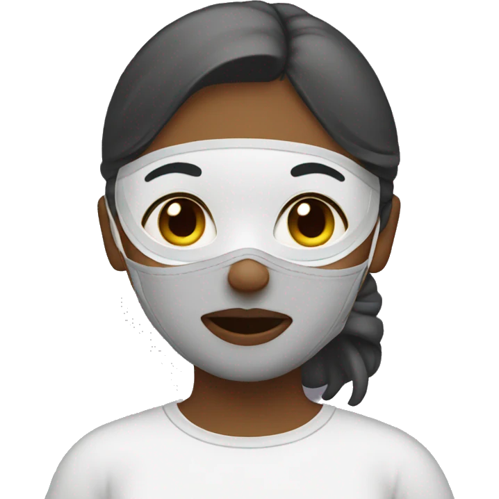 Girl with face mask emoji
