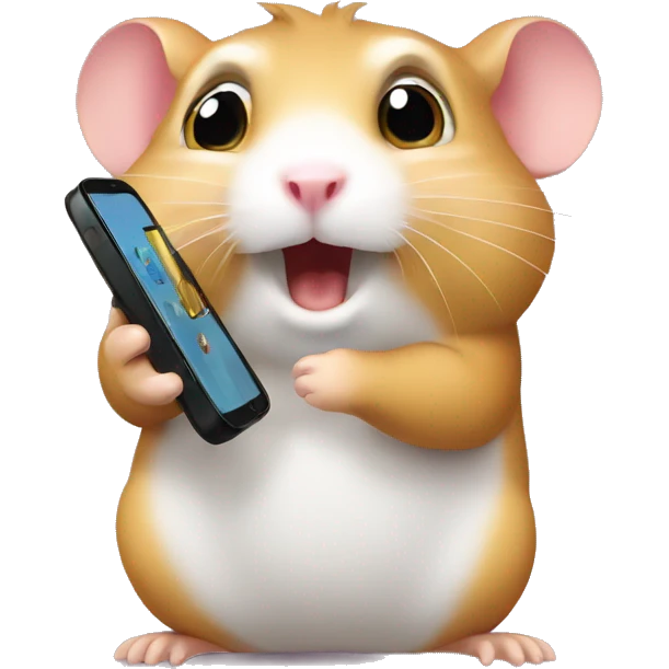 hamster calling on the smartphone emoji