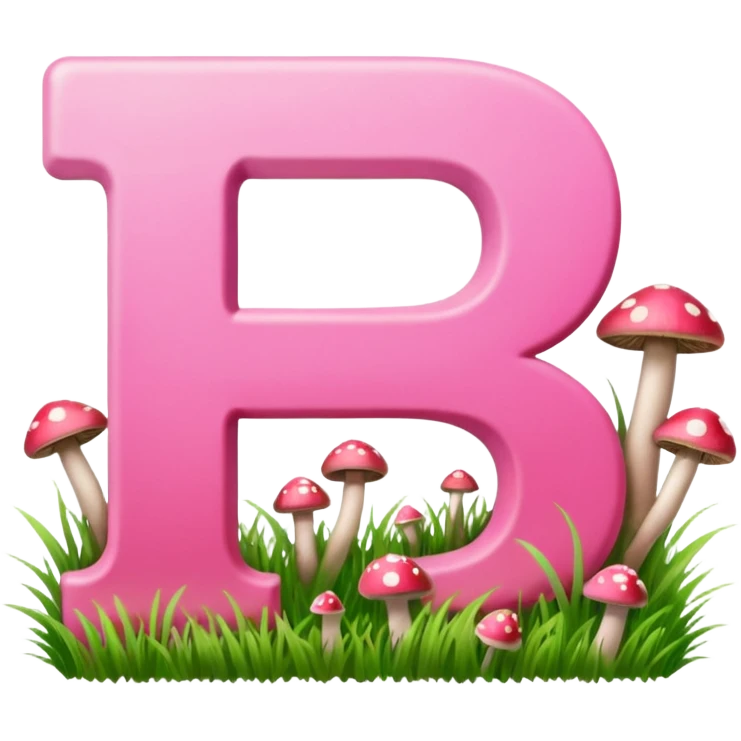 PAYPAL letters, pink and green, with grass growing, mushrooms around emoji