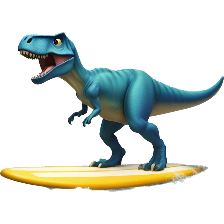 T. rex on a surfboard  emoji