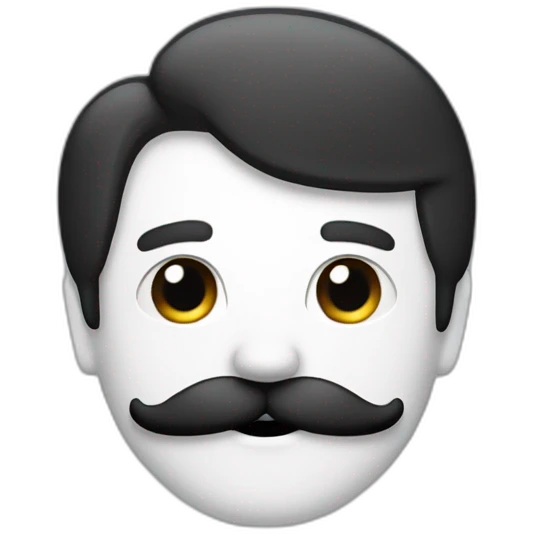 homme blanc avec une moustache de couleur noir de forme rectangulair emoji