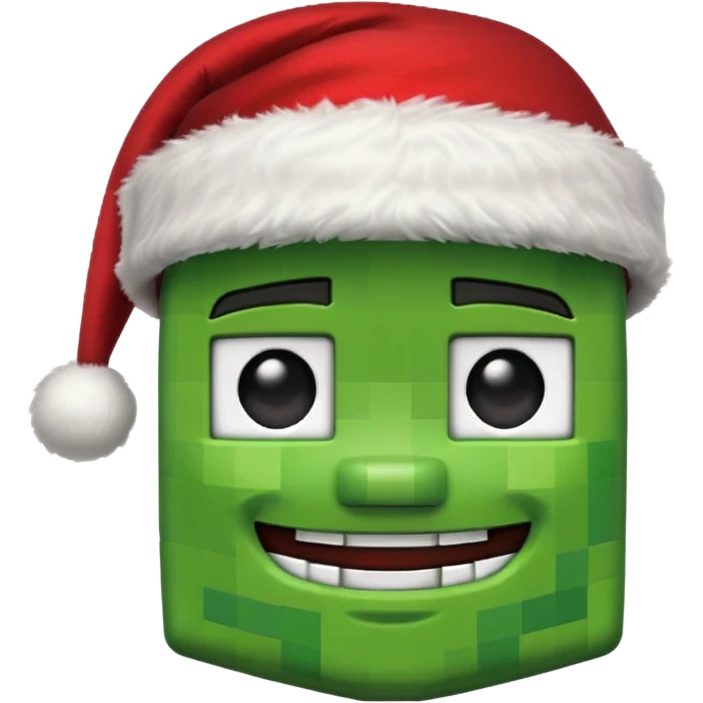 minecraft creeper with santa hat emoji