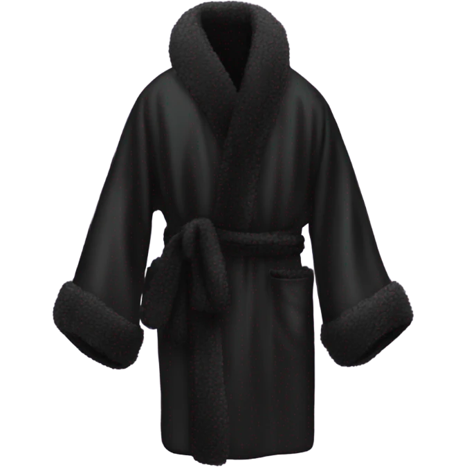 black silk robe with black fur emoji