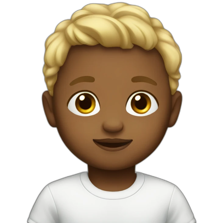 baby boy with brown skin and blonde hair emoji