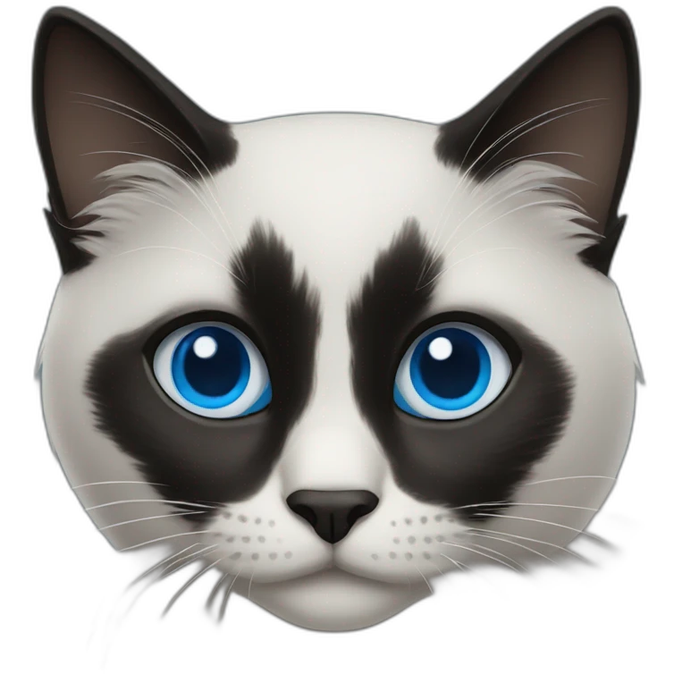 Black cat with blue eyes  emoji