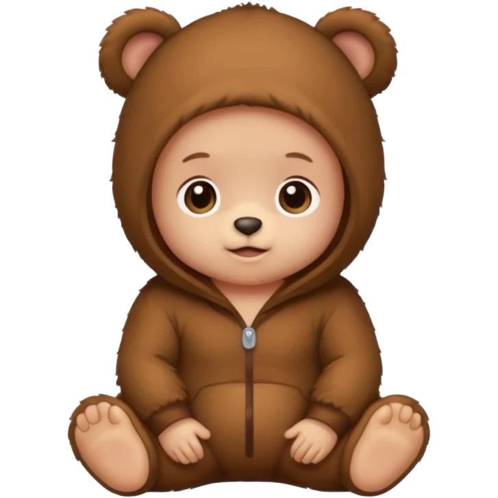 Baby wearing bear onesie  emoji