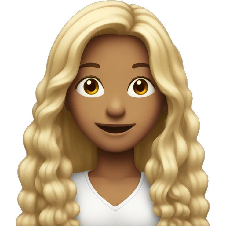 smiling girl with long hair emoji
