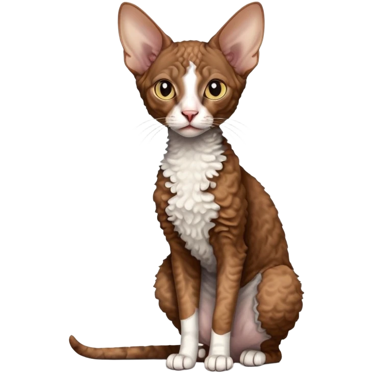 brown colored cornish rex cat emoji