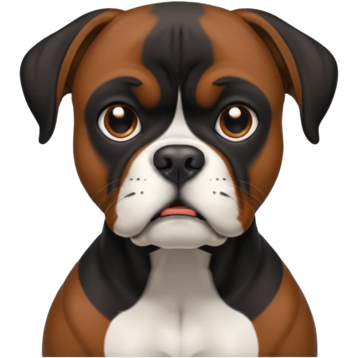 Black boxer dog with an underbite emoji