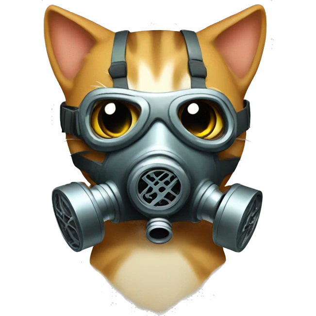 Kitty with Gas Mask emoji