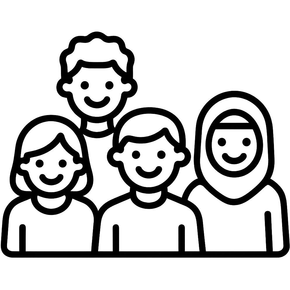 Make all figures the same color in color outline icon style with no background. emoji