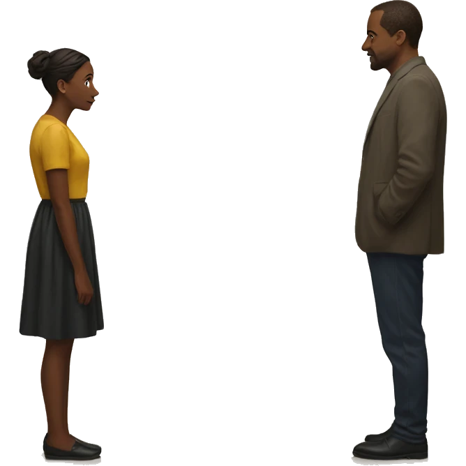 Man and woman looking at painting  emoji