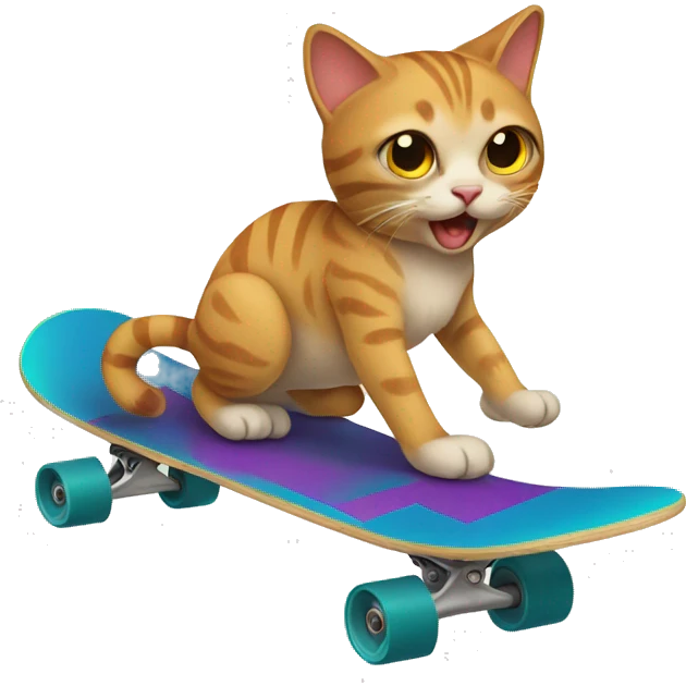 cats on skateboard  emoji