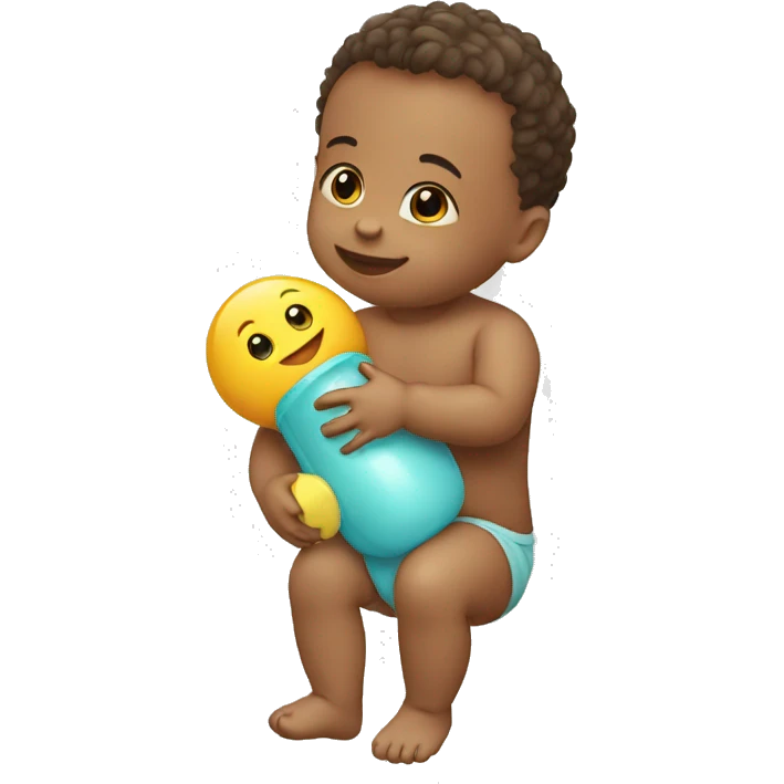 baby boy with toy emoji
