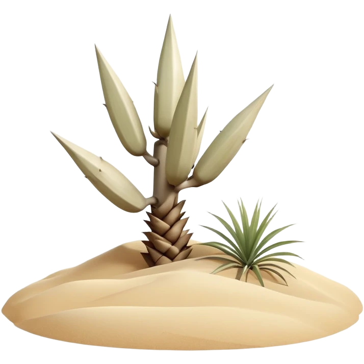 generate realistic detailed yucca in 3d style with sand  emoji