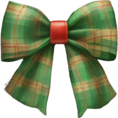 Plaid Christmas bow emoji
