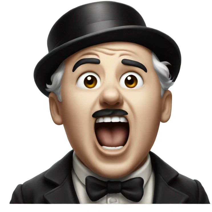 Charlie Chaplin screaming emoji