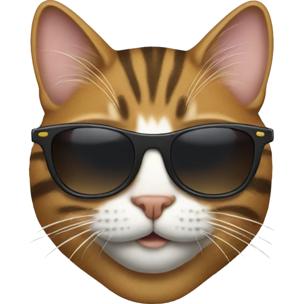 tabby cat with sunglasses  emoji