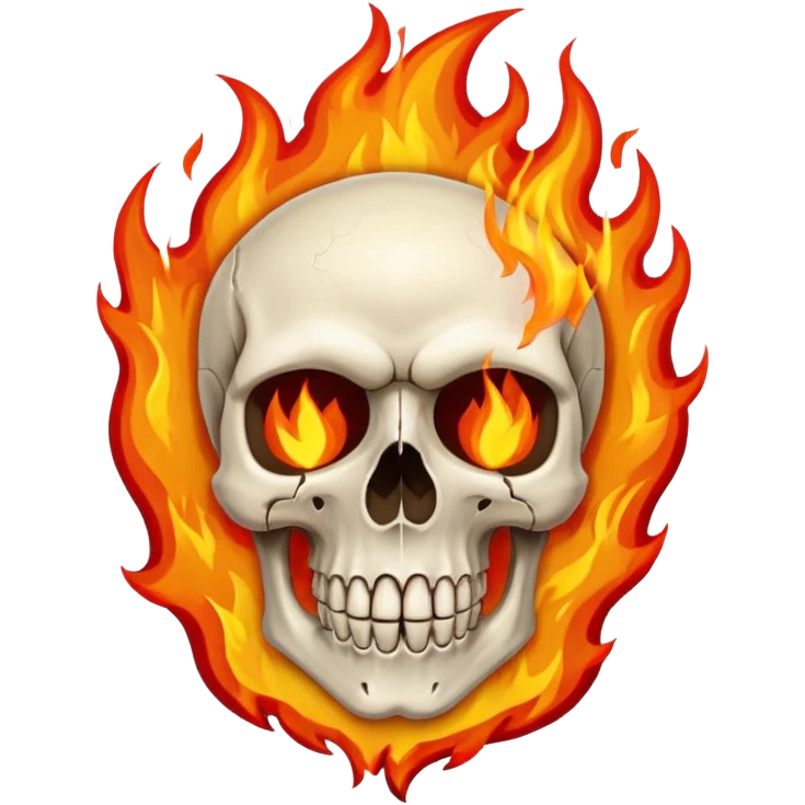 Skull on fire emoji