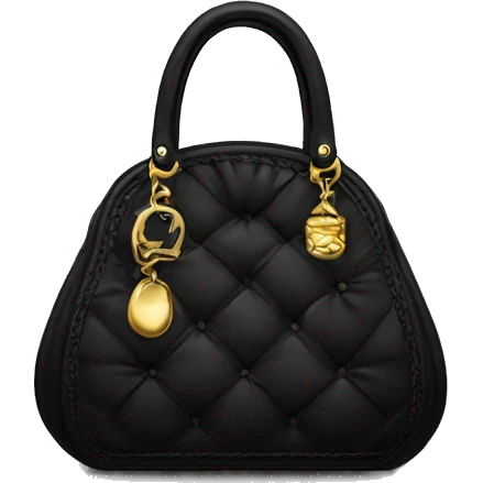 black purse with gold accent  emoji